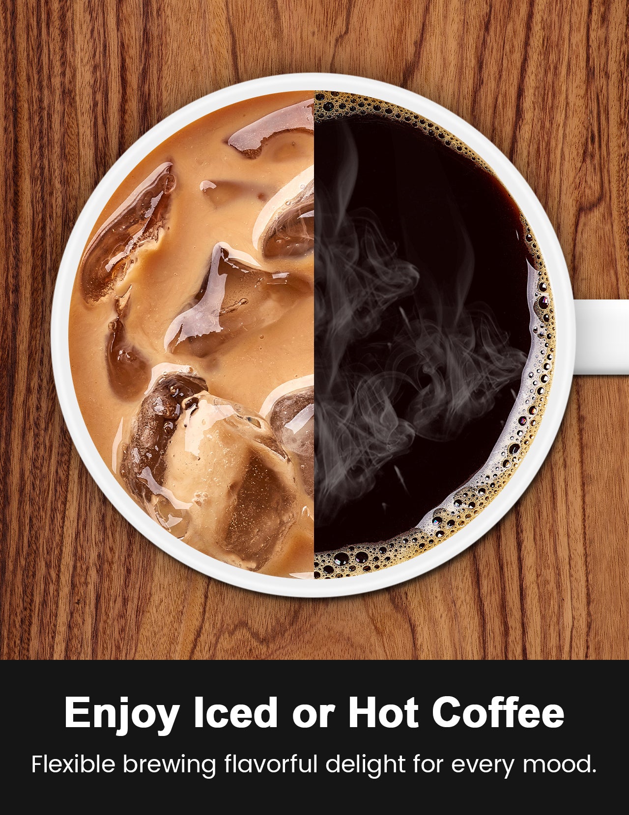GAVASTO Pods & Grounds Single-Serve Coffee Maker, K-Cup Pod Compatible, Hot and Iced Coffee Maker with 40-oz. Reservoir, 6 to 12 oz. Cup Size, Descaling Reminder and Self Cleaning, Strong Brew Modes